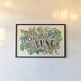 Jungle Vibes VII by Janelle Penner. shown as a paper print in a black flame. Available as a archival giclee rolled canvas, fine art paper, or poster print. SKU 45866i.