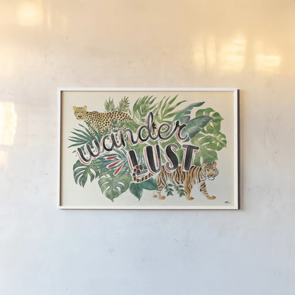 Jungle Vibes VII by Janelle Penner. shown as a paper print in a white frame. Available as a archival giclee rolled canvas, fine art paper, or poster print. SKU 45866i.