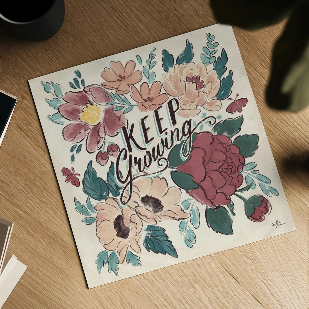 Keep Growing I by Janelle Penner. Shown as a detailed flat fine art print, highlighting archival giclee quality. Available as an archival giclee rolled canvas, fine art paper, or poster print. SKU 74882a.