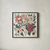 Keep Growing I by Janelle Penner. Shown in a sleek black glass frame for a contemporary gallery look. Available as an archival giclee rolled canvas, fine art paper, or poster print. SKU 74882a.
