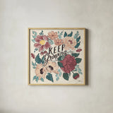Keep Growing I by Janelle Penner. Shown in a natural wood glass frame for a timeless modern aesthetic. Available as an archival giclee rolled canvas, fine art paper, or poster print. SKU 74882a.
