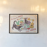 La Calaca I by Janelle Penner. shown as a paper print in a black flame. Available as a archival giclee rolled canvas, fine art paper, or poster print. SKU 75213i.