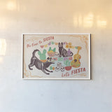 La Calaca I by Janelle Penner. shown as a paper print in a white frame. Available as a archival giclee rolled canvas, fine art paper, or poster print. SKU 75213i.