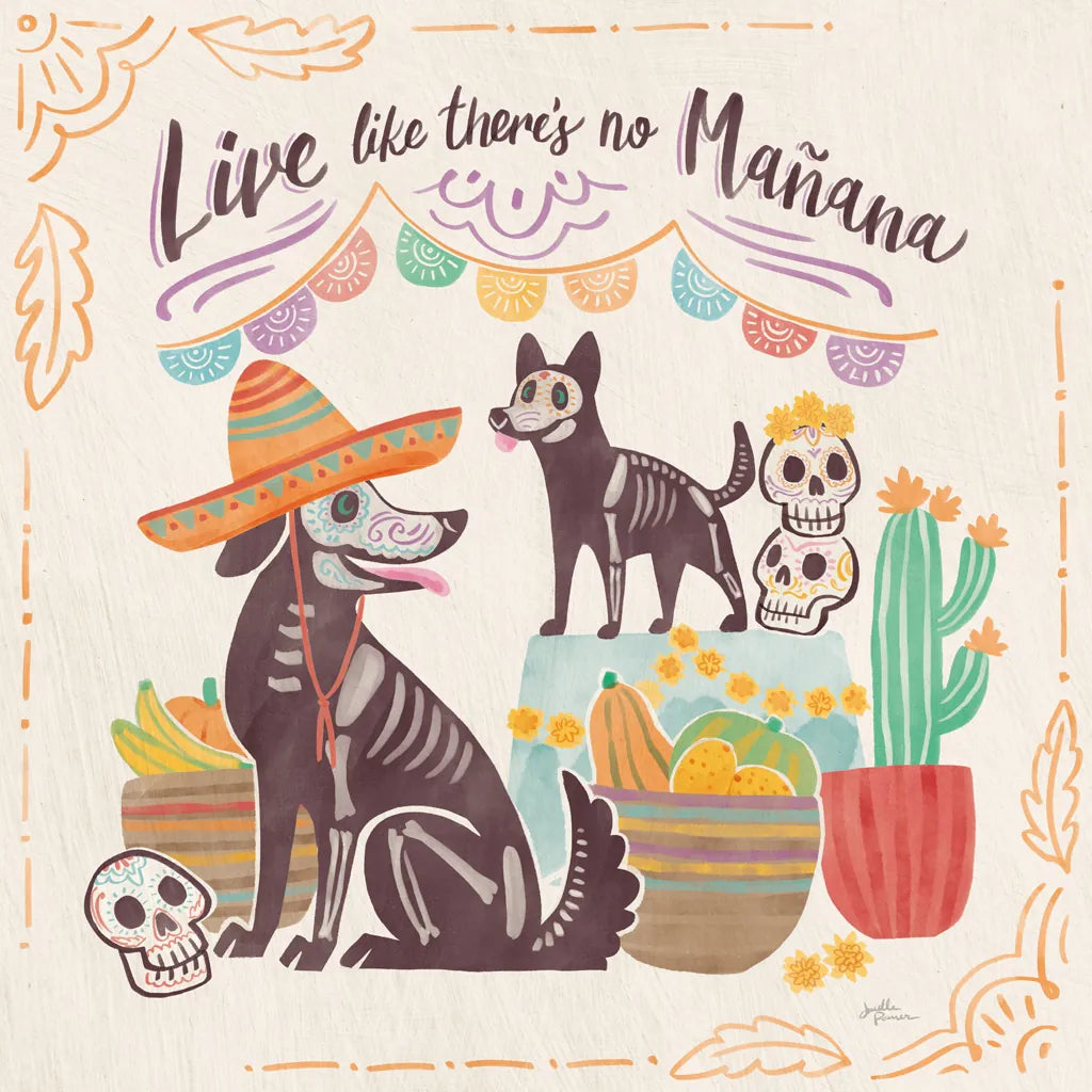 La Calaca II by Janelle Penner. SKU 75214a. Archival Giclee Fine art print for wall decor.