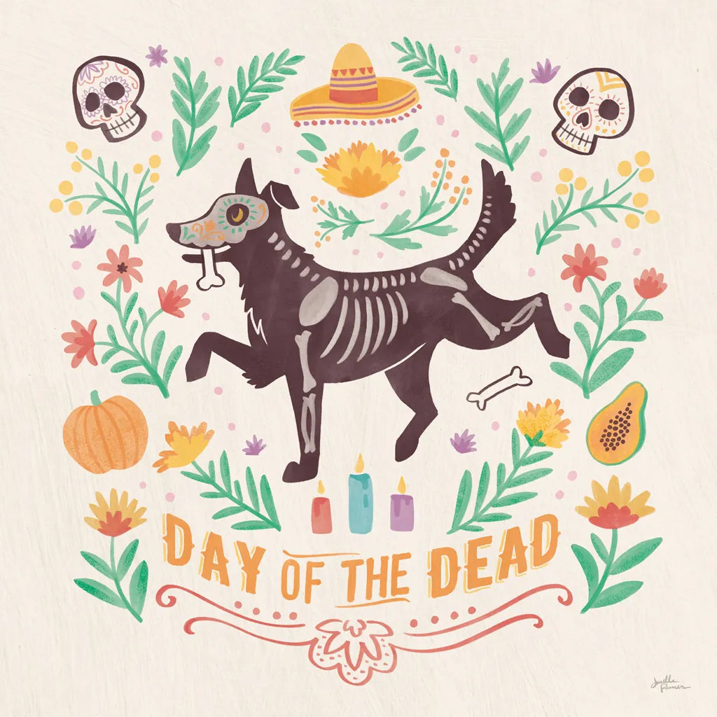 La Calaca V by Janelle Penner. SKU 75217a. Archival Giclee Fine art print for wall decor.