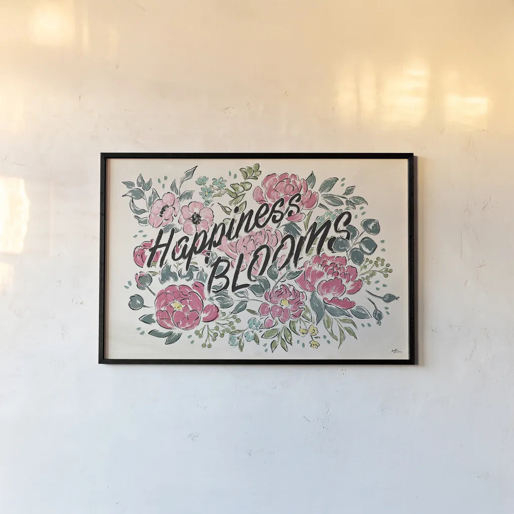 Live in Bloom I by Janelle Penner. shown as a paper print in a black flame. Available as a archival giclee rolled canvas, fine art paper, or poster print. SKU 45940i.