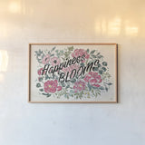 Live in Bloom I by Janelle Penner. shown as a paper print in a natural frame. Available as a archival giclee rolled canvas, fine art paper, or poster print. SKU 45940i.