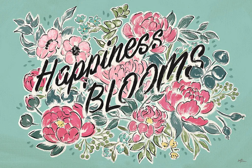 Live in Bloom I Teal by Janelle Penner. SKU 45945i. Archival Giclee Fine art print for wall decor.