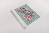 Live in Bloom I Teal by Janelle Penner. shown as a rolled paper print. Available as archival giclee rolled canvas, fine art paper, or poster print. SKU 45945i.