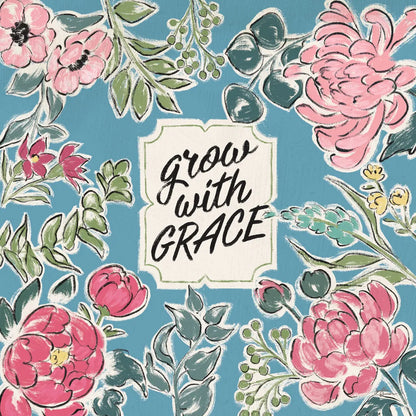 Live in Bloom IV Blue by Janelle Penner. SKU 47199a. Archival Giclee Fine art print for wall decor.