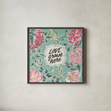 Live in Bloom V by Janelle Penner. Shown in a sleek black glass frame for a contemporary gallery look. Available as an archival giclee rolled canvas, fine art paper, or poster print. SKU 45944a.