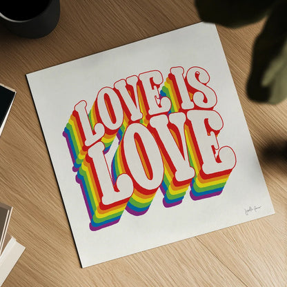 Love is Love I by Janelle Penner. Shown as a detailed flat fine art print, highlighting archival giclee quality. Available as an archival giclee rolled canvas, fine art paper, or poster print. SKU 68630a.