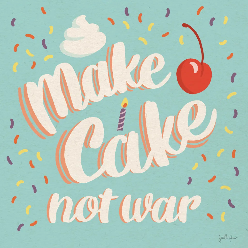 Make Cake I by Janelle Penner. SKU 68018a. Archival Giclee Fine art print for wall decor.