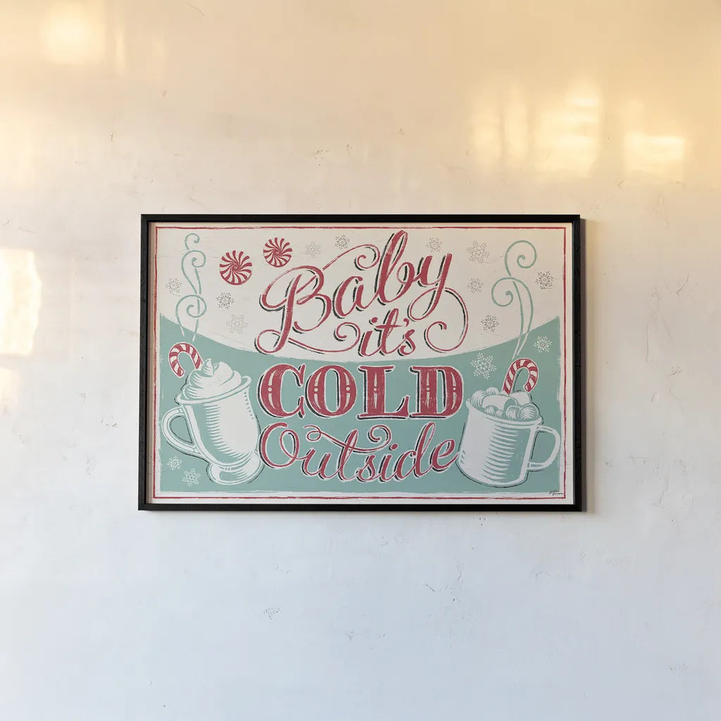 Merry Little Christmas I by Janelle Penner. shown as a paper print in a black flame. Available as a archival giclee rolled canvas, fine art paper, or poster print. SKU 36038i.