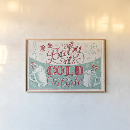 Merry Little Christmas I by Janelle Penner. shown as a paper print in a natural frame. Available as a archival giclee rolled canvas, fine art paper, or poster print. SKU 36038i.