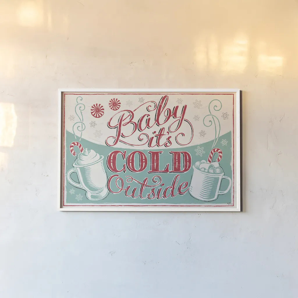 Merry Little Christmas I by Janelle Penner. shown as a paper print in a white frame. Available as a archival giclee rolled canvas, fine art paper, or poster print. SKU 36038i.