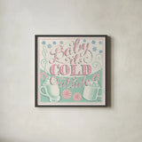 Merry Little Christmas II Vintage by Janelle Penner. Shown in a sleek black glass frame for a contemporary gallery look. Available as an archival giclee rolled canvas, fine art paper, or poster print. SKU 50973a.