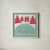 Merry Little Christmas III by Janelle Penner. Shown in a crisp white glass frame for a clean and minimalist style. Available as an archival giclee rolled canvas, fine art paper, or poster print. SKU 36040a.