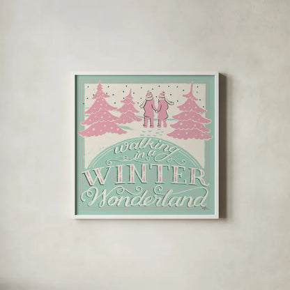 Merry Little Christmas III Vintage by Janelle Penner. Shown in a crisp white glass frame for a clean and minimalist style. Available as an archival giclee rolled canvas, fine art paper, or poster print. SKU 50974a.