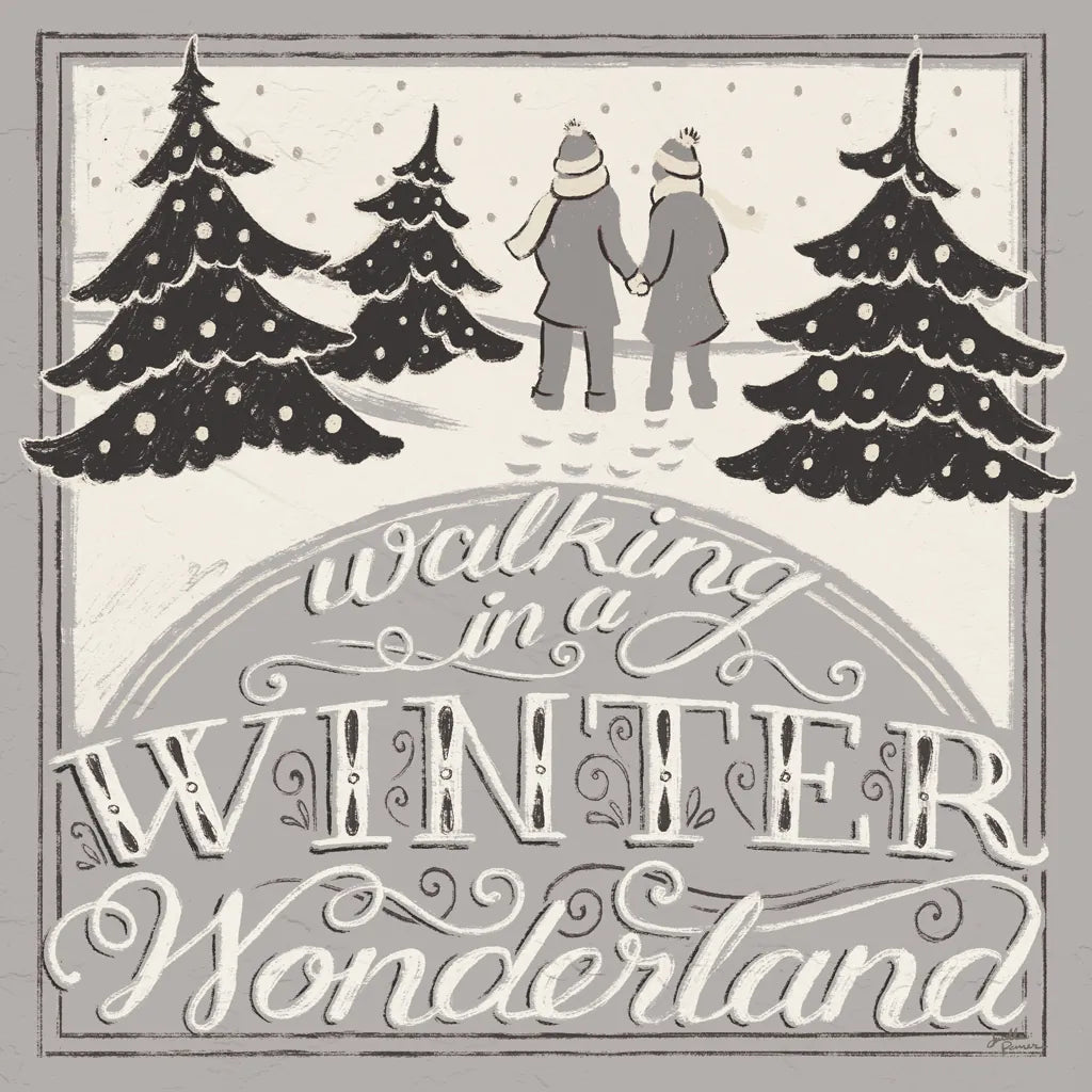 Merry Little Christmas III White Gray by Janelle Penner. SKU 66641a. Archival Giclee Fine art print for wall decor.