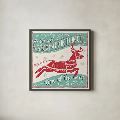 Merry Little Christmas IV by Janelle Penner. Shown in a sleek black glass frame for a contemporary gallery look. Available as an archival giclee rolled canvas, fine art paper, or poster print. SKU 36041a.