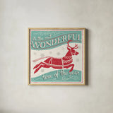 Merry Little Christmas IV by Janelle Penner. Shown in a natural wood glass frame for a timeless modern aesthetic. Available as an archival giclee rolled canvas, fine art paper, or poster print. SKU 36041a.