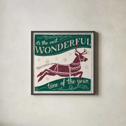 Merry Little Christmas IV GP by Janelle Penner. Shown in a sleek black glass frame for a contemporary gallery look. Available as an archival giclee rolled canvas, fine art paper, or poster print. SKU 65488a.