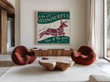 Merry Little Christmas IV GP by Janelle Penner. Shown as extra-large giant wall art in a modern living room. Available as an archival giclee rolled canvas, fine art paper, or poster print. SKU 65488a.