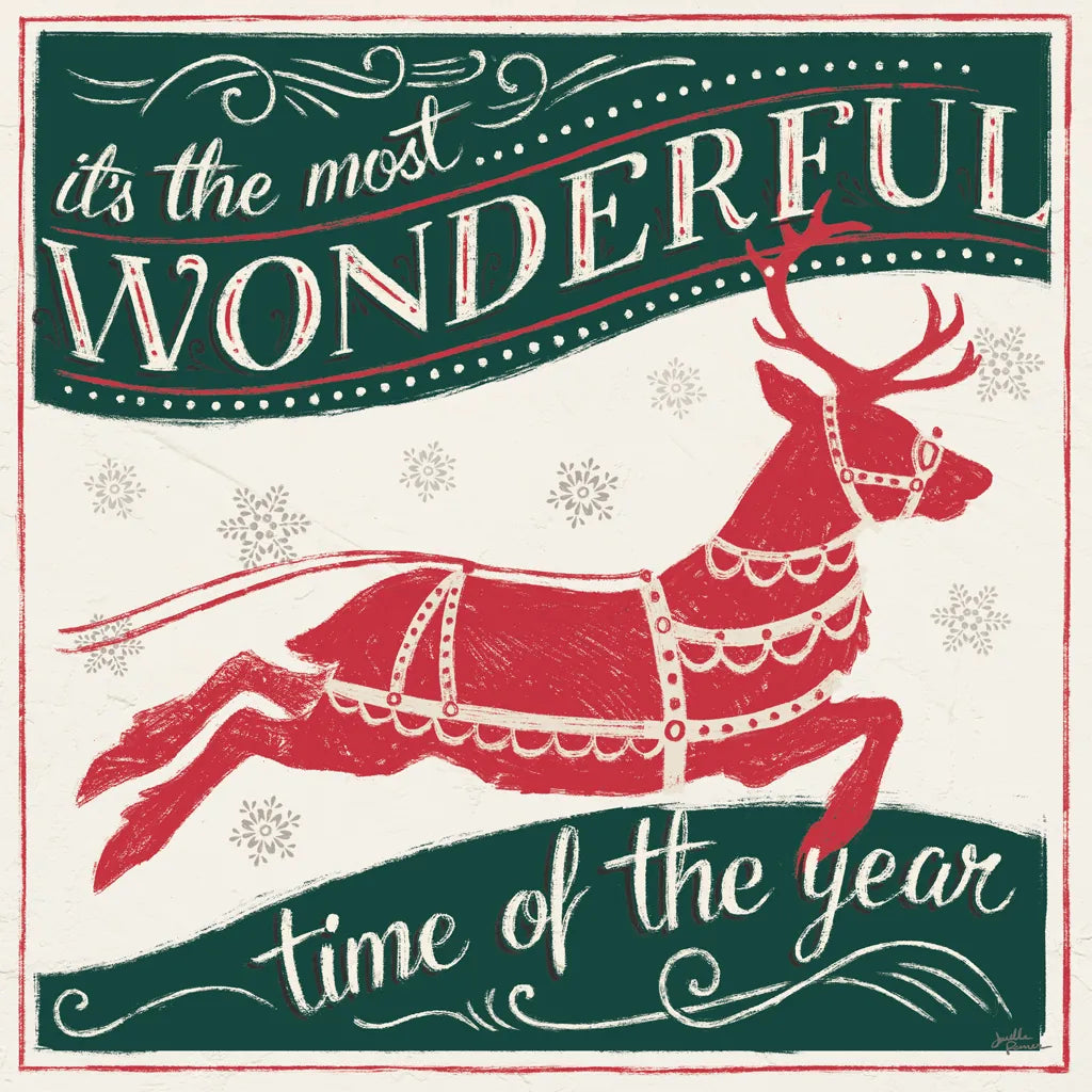 Merry Little Christmas IV Green by Janelle Penner. SKU 57502a. Archival Giclee Fine art print for wall decor.