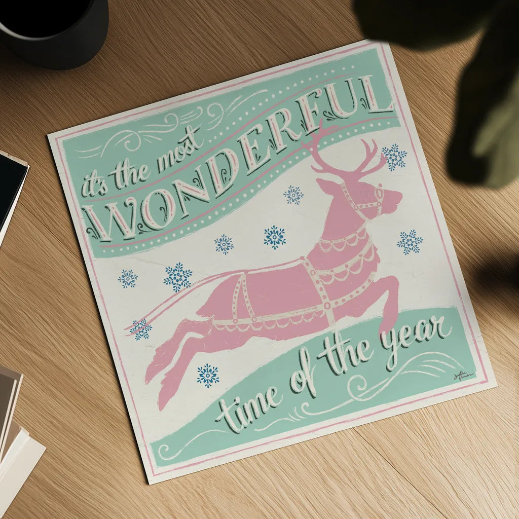 Merry Little Christmas IV Vintage by Janelle Penner. Shown as a detailed flat fine art print, highlighting archival giclee quality. Available as an archival giclee rolled canvas, fine art paper, or poster print. SKU 50975a.