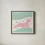 Merry Little Christmas IV Vintage by Janelle Penner. Shown in a sleek black glass frame for a contemporary gallery look. Available as an archival giclee rolled canvas, fine art paper, or poster print. SKU 50975a.