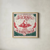 Merry Little Christmas V Green by Janelle Penner. Shown in a natural wood glass frame for a timeless modern aesthetic. Available as an archival giclee rolled canvas, fine art paper, or poster print. SKU 57503a.