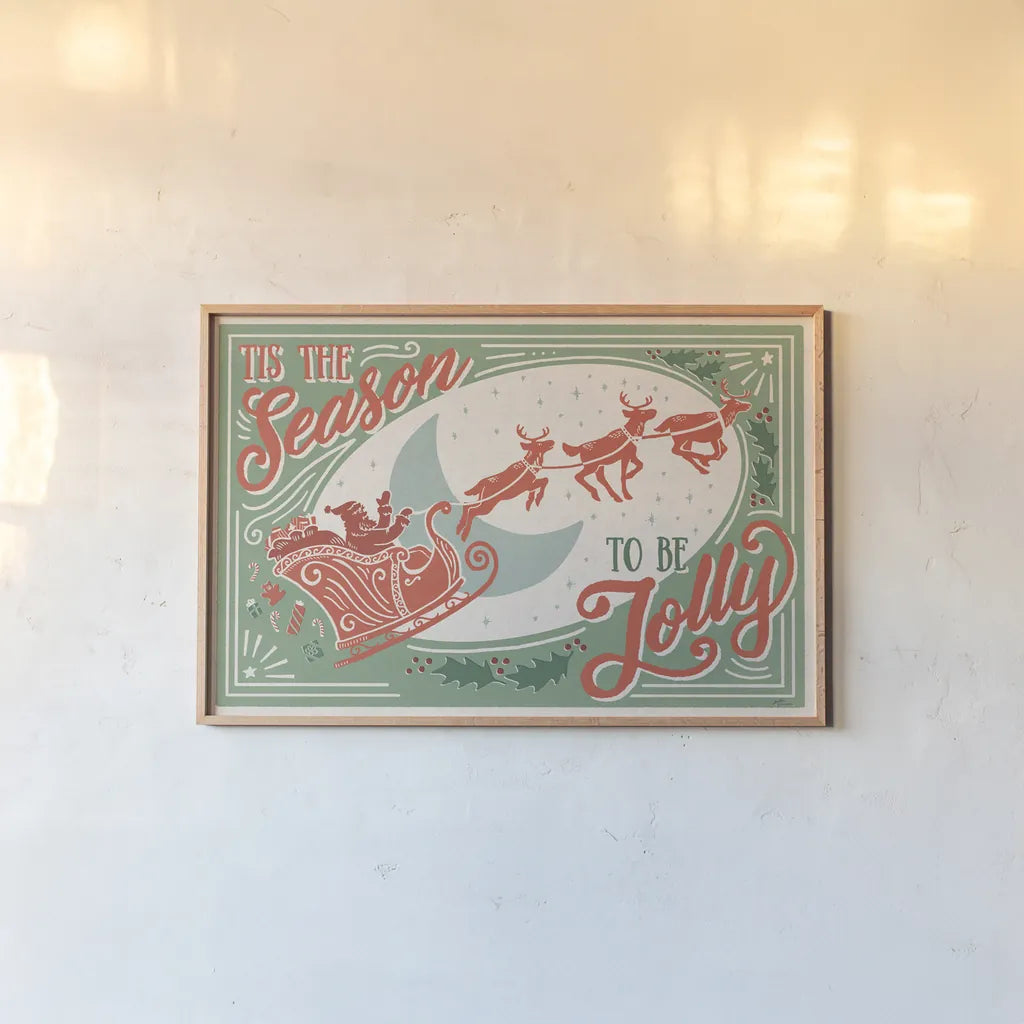 Naughty and Nice I by Janelle Penner. shown as a paper print in a natural frame. Available as a archival giclee rolled canvas, fine art paper, or poster print. SKU 66143i.