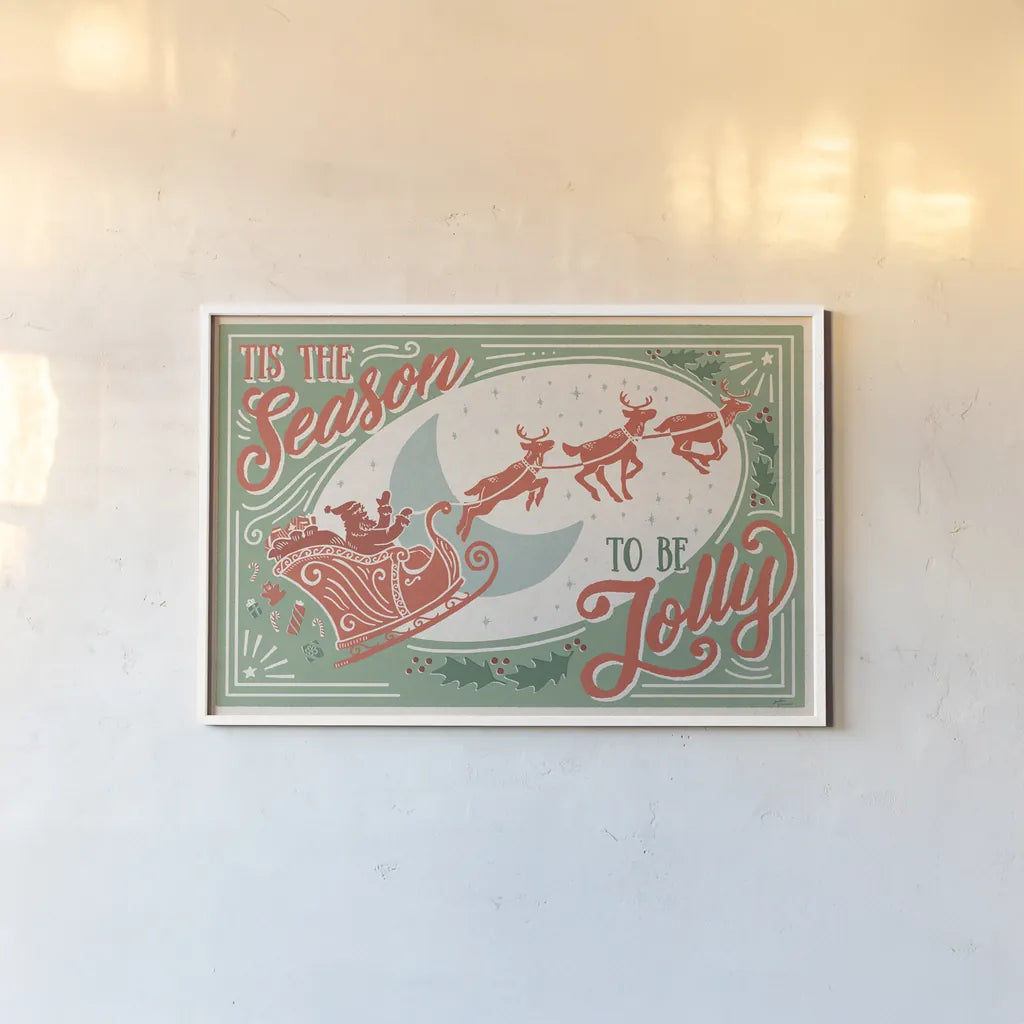 Naughty and Nice I by Janelle Penner. shown as a paper print in a white frame. Available as a archival giclee rolled canvas, fine art paper, or poster print. SKU 66143i.