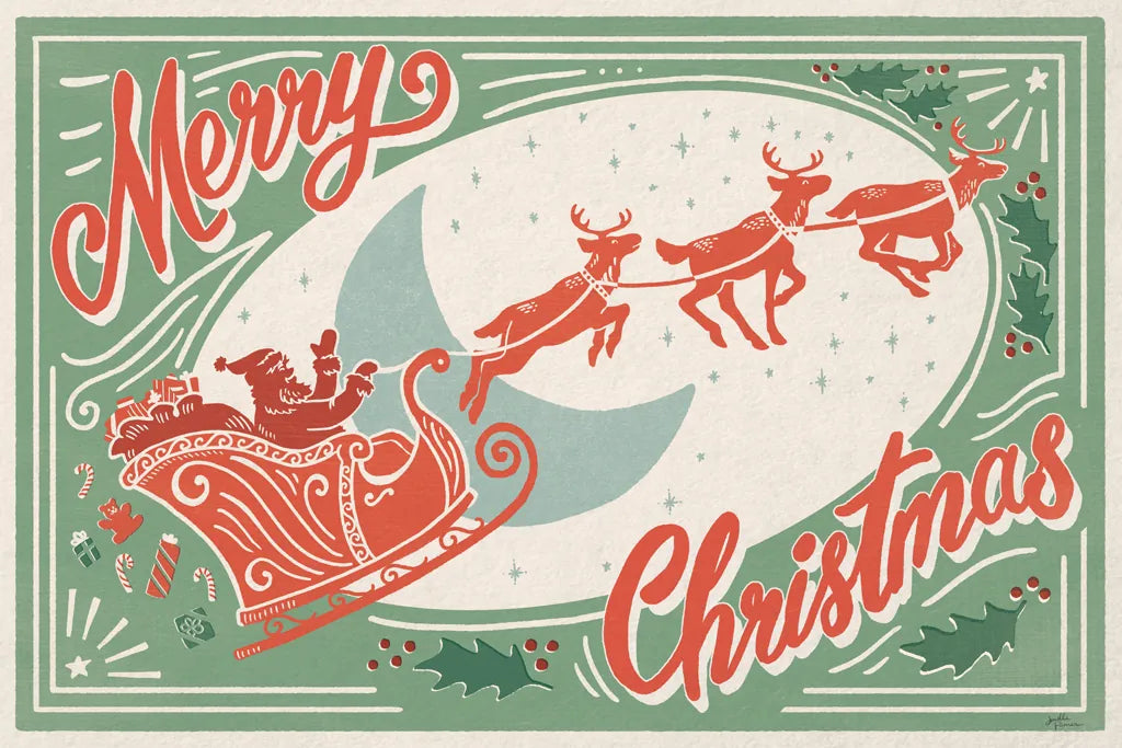 Naughty and Nice I Merry Chrstmas by Janelle Penner. SKU 68346i. Archival Giclee Fine art print for wall decor.