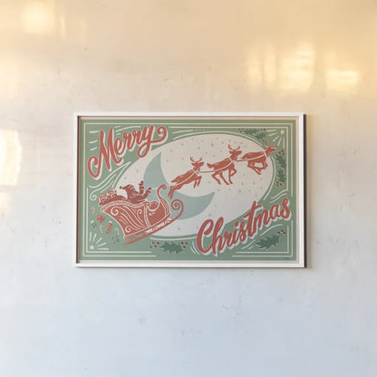 Naughty and Nice I Merry Chrstmas by Janelle Penner. shown as a paper print in a white frame. Available as a archival giclee rolled canvas, fine art paper, or poster print. SKU 68346i.