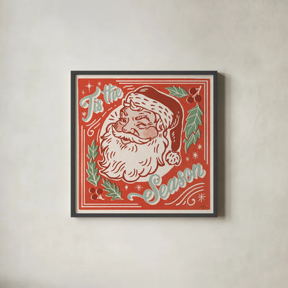 Naughty and Nice II Tis the Season by Janelle Penner. Shown in a sleek black glass frame for a contemporary gallery look. Available as an archival giclee rolled canvas, fine art paper, or poster print. SKU 68347a.