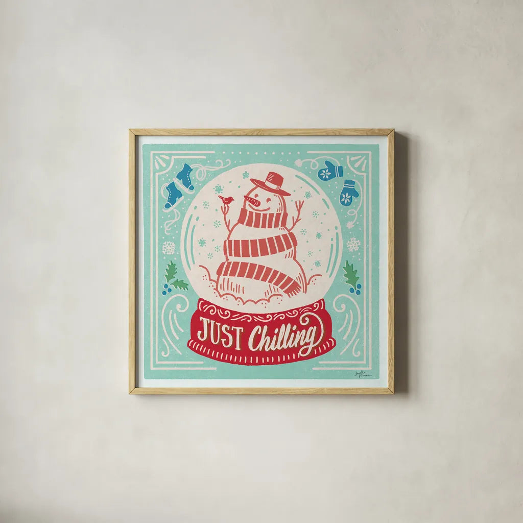 Naughty and Nice III Bright by Janelle Penner. Shown in a natural wood glass frame for a timeless modern aesthetic. Available as an archival giclee rolled canvas, fine art paper, or poster print. SKU 76822a.