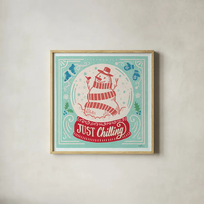 Naughty and Nice III Bright by Janelle Penner. Shown in a natural wood glass frame for a timeless modern aesthetic. Available as an archival giclee rolled canvas, fine art paper, or poster print. SKU 76822a.