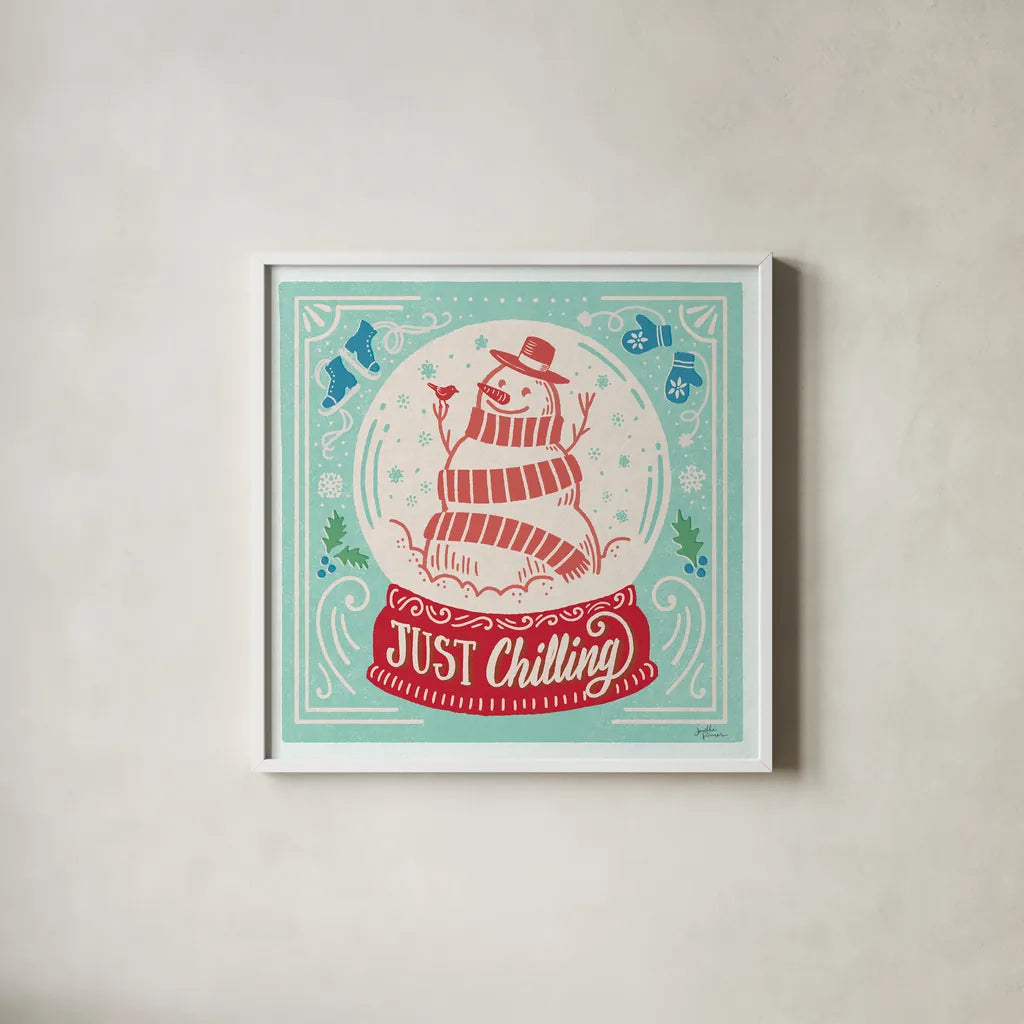 Naughty and Nice III Bright by Janelle Penner. Shown in a crisp white glass frame for a clean and minimalist style. Available as an archival giclee rolled canvas, fine art paper, or poster print. SKU 76822a.