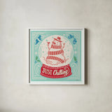 Naughty and Nice III Bright by Janelle Penner. Shown in a crisp white glass frame for a clean and minimalist style. Available as an archival giclee rolled canvas, fine art paper, or poster print. SKU 76822a.