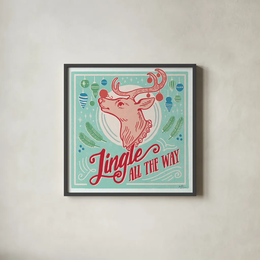 Naughty and Nice IV Bright by Janelle Penner. Shown in a sleek black glass frame for a contemporary gallery look. Available as an archival giclee rolled canvas, fine art paper, or poster print. SKU 67595a.