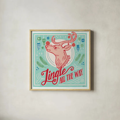 Naughty and Nice IV Bright by Janelle Penner. Shown in a natural wood glass frame for a timeless modern aesthetic. Available as an archival giclee rolled canvas, fine art paper, or poster print. SKU 67595a.