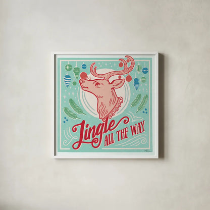 Naughty and Nice IV Bright by Janelle Penner. Shown in a crisp white glass frame for a clean and minimalist style. Available as an archival giclee rolled canvas, fine art paper, or poster print. SKU 67595a.