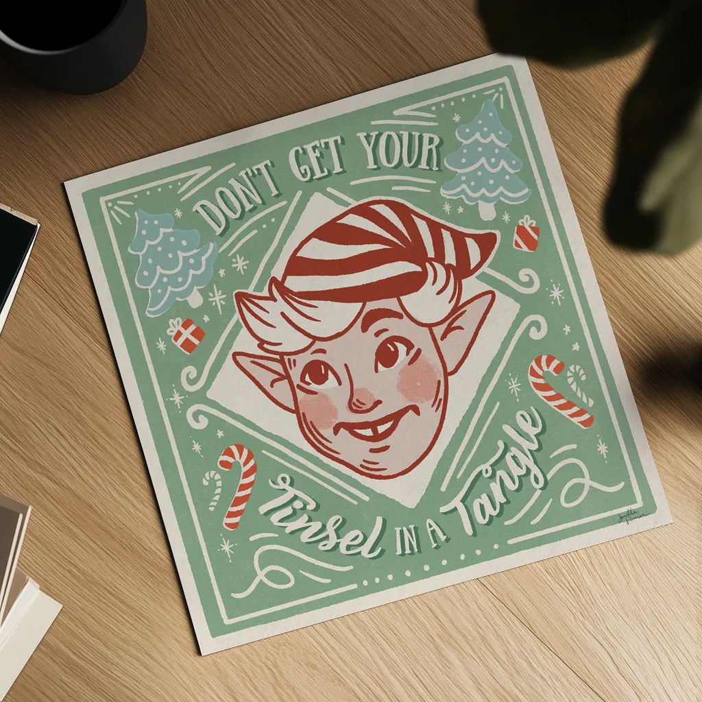 Naughty and Nice V by Janelle Penner. Shown as a detailed flat fine art print, highlighting archival giclee quality. Available as an archival giclee rolled canvas, fine art paper, or poster print. SKU 66147a.