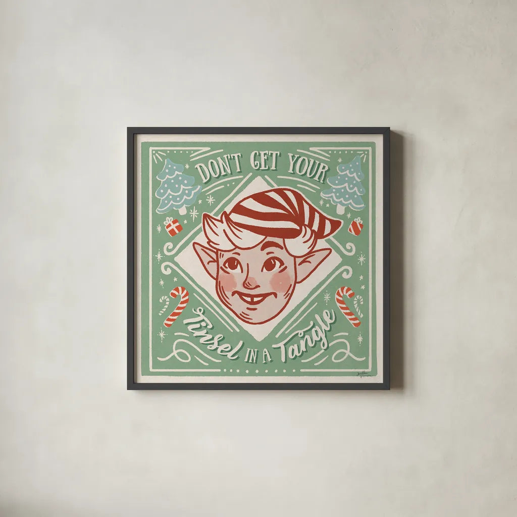 Naughty and Nice V by Janelle Penner. Shown in a sleek black glass frame for a contemporary gallery look. Available as an archival giclee rolled canvas, fine art paper, or poster print. SKU 66147a.