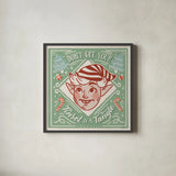 Naughty and Nice V by Janelle Penner. Shown in a sleek black glass frame for a contemporary gallery look. Available as an archival giclee rolled canvas, fine art paper, or poster print. SKU 66147a.