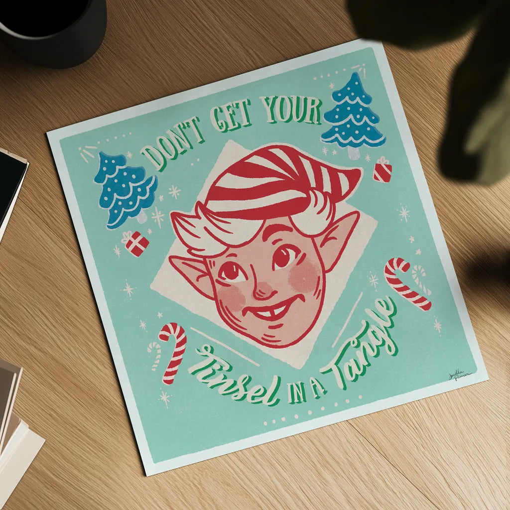 Naughty and Nice V Bright by Janelle Penner. Shown as a detailed flat fine art print, highlighting archival giclee quality. Available as an archival giclee rolled canvas, fine art paper, or poster print. SKU 67596a.