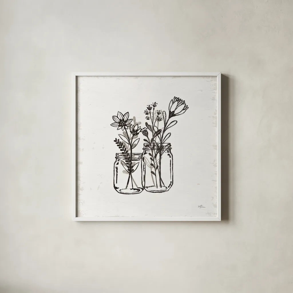 Our Nest III by Janelle Penner. Shown in a crisp white glass frame for a clean and minimalist style. Available as an archival giclee rolled canvas, fine art paper, or poster print. SKU 33494a.