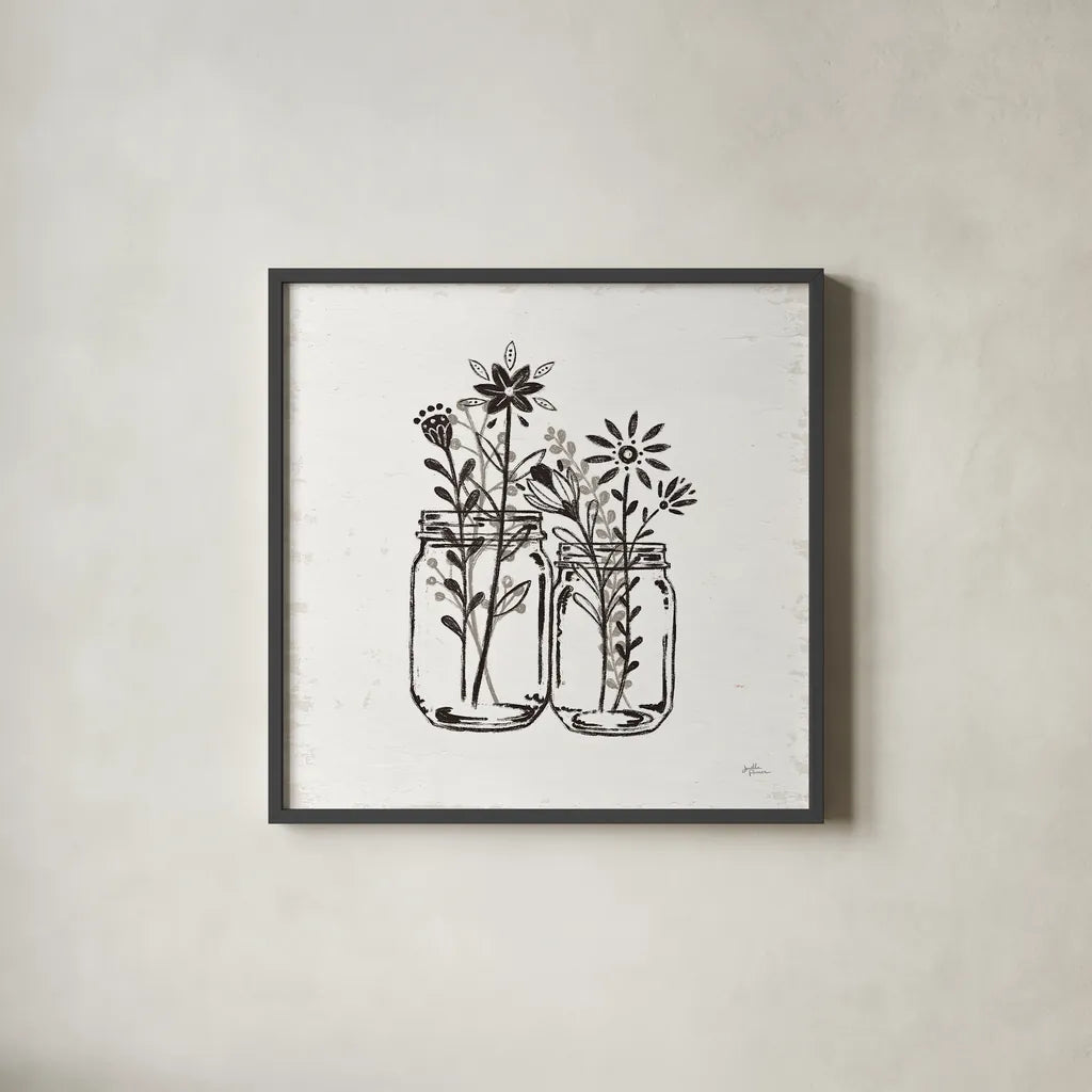 Our Nest IV by Janelle Penner. Shown in a sleek black glass frame for a contemporary gallery look. Available as an archival giclee rolled canvas, fine art paper, or poster print. SKU 33495a.